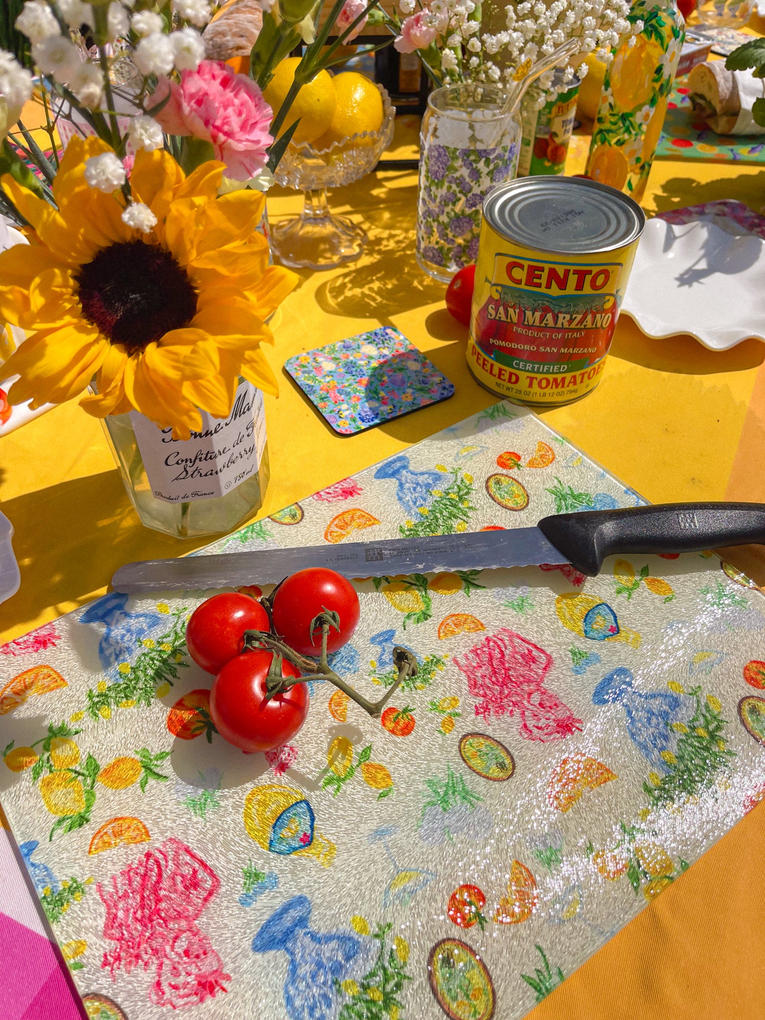 Italian Summer | Glass Cutting Board 🍋