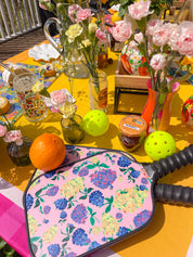 Painted Hydrangea's Light Pink Pickleball paddle set