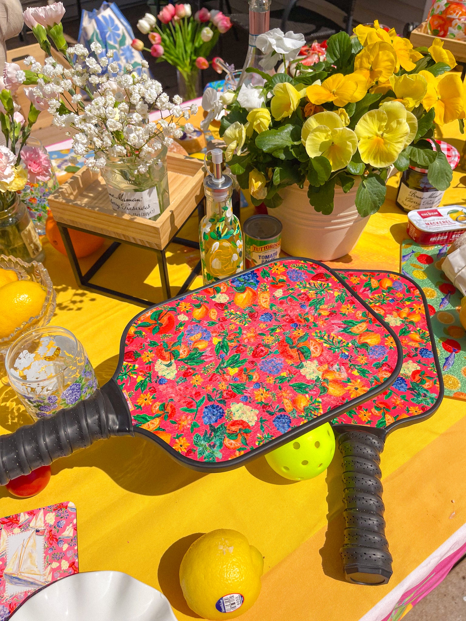 Citrus Garden Pink Pickleball Paddle Set