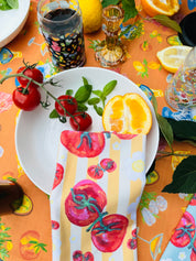 Yellow Stripe Tomato Napkin Set