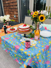 Italian Summer | Blue Square Tablecloth 🍋