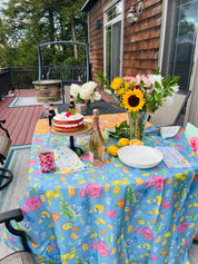 Italian Summer | Blue Square Tablecloth 🍋