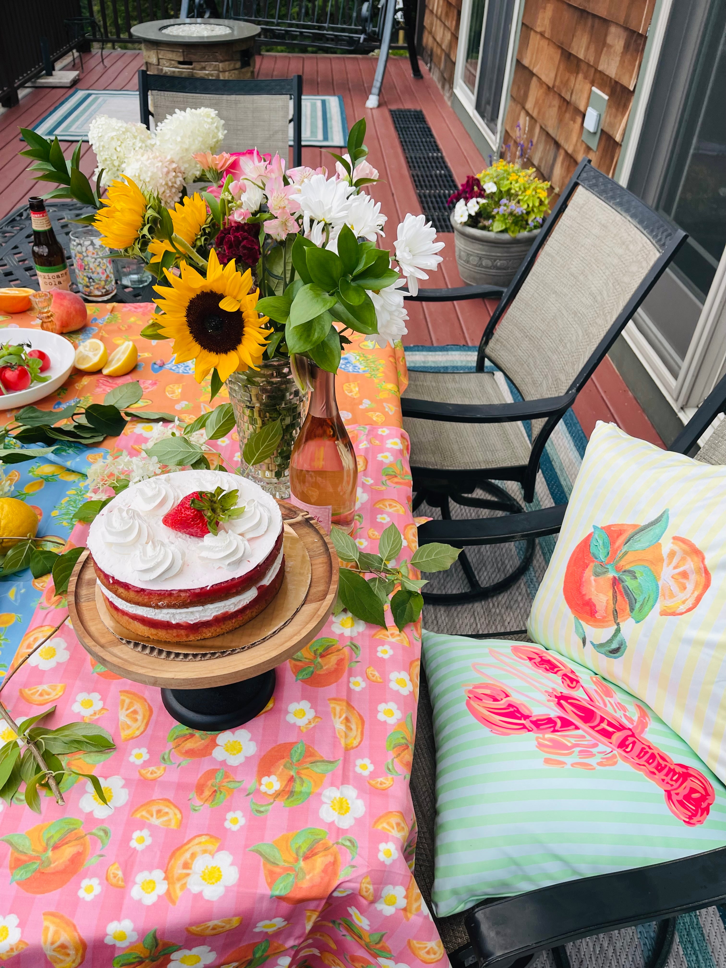 Floral Orange | Tablecloth 🍊