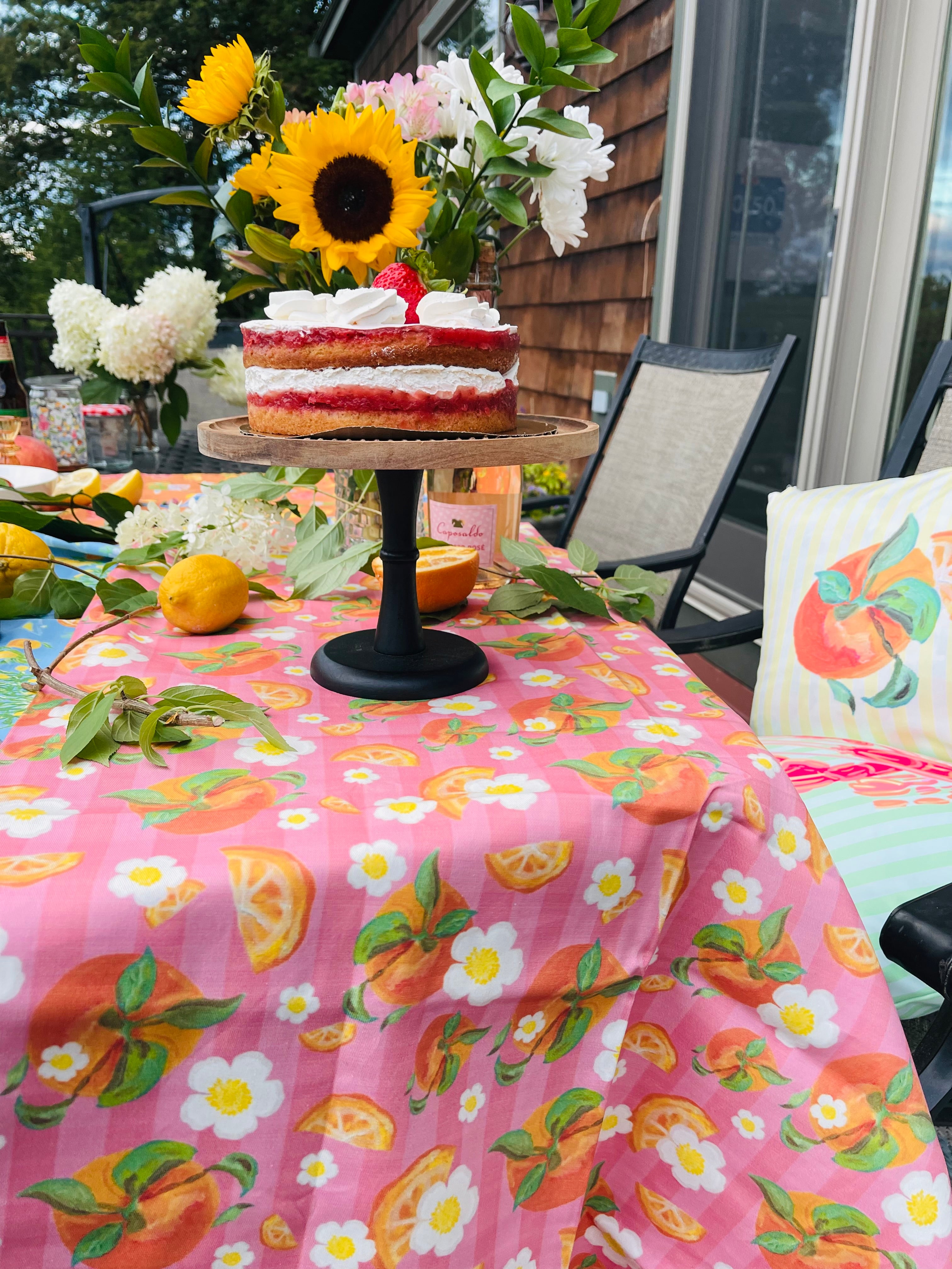 Floral Orange | Tablecloth 🍊