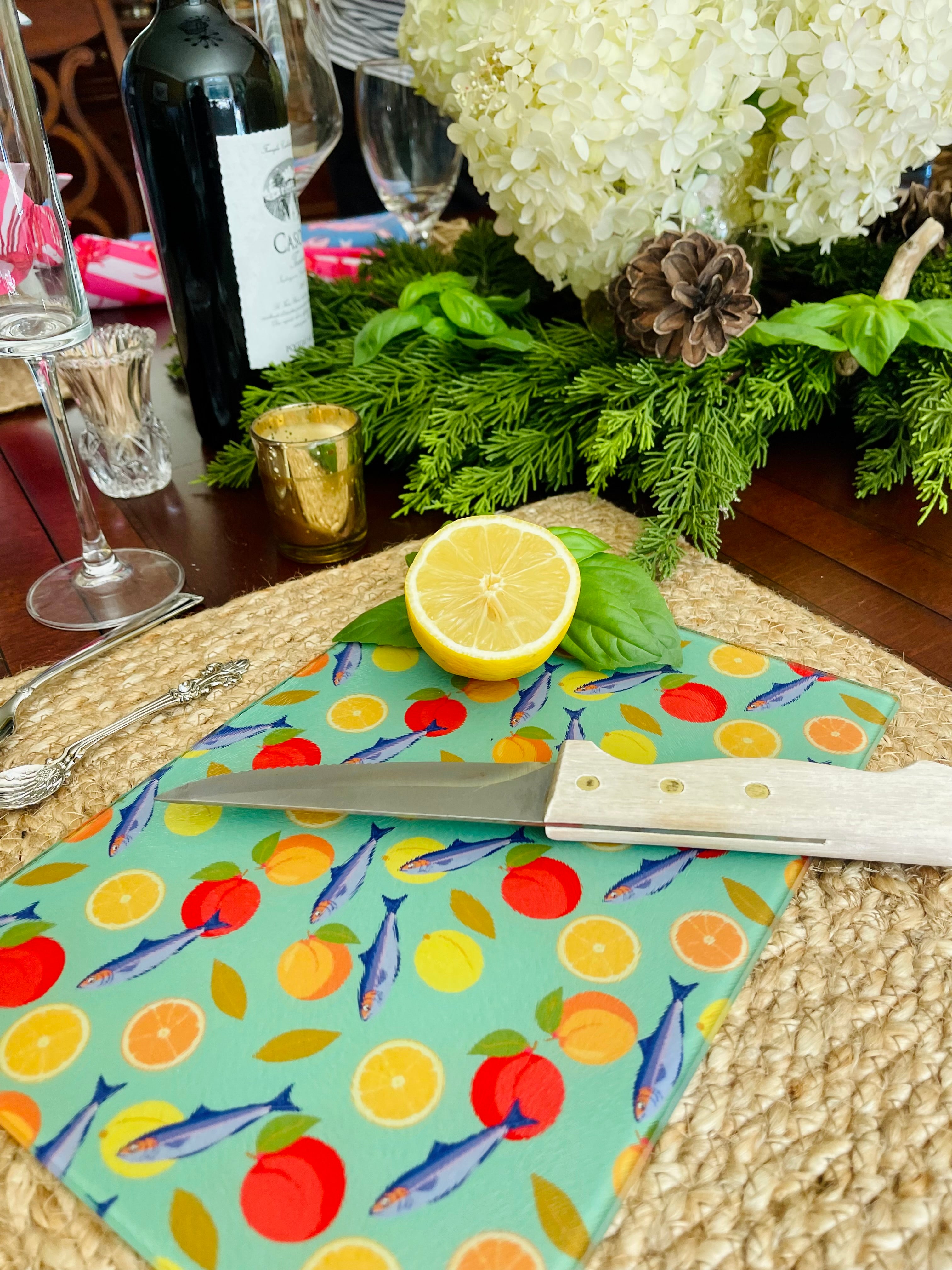 A Sardine Summer | Glass Cutting Board 🐟