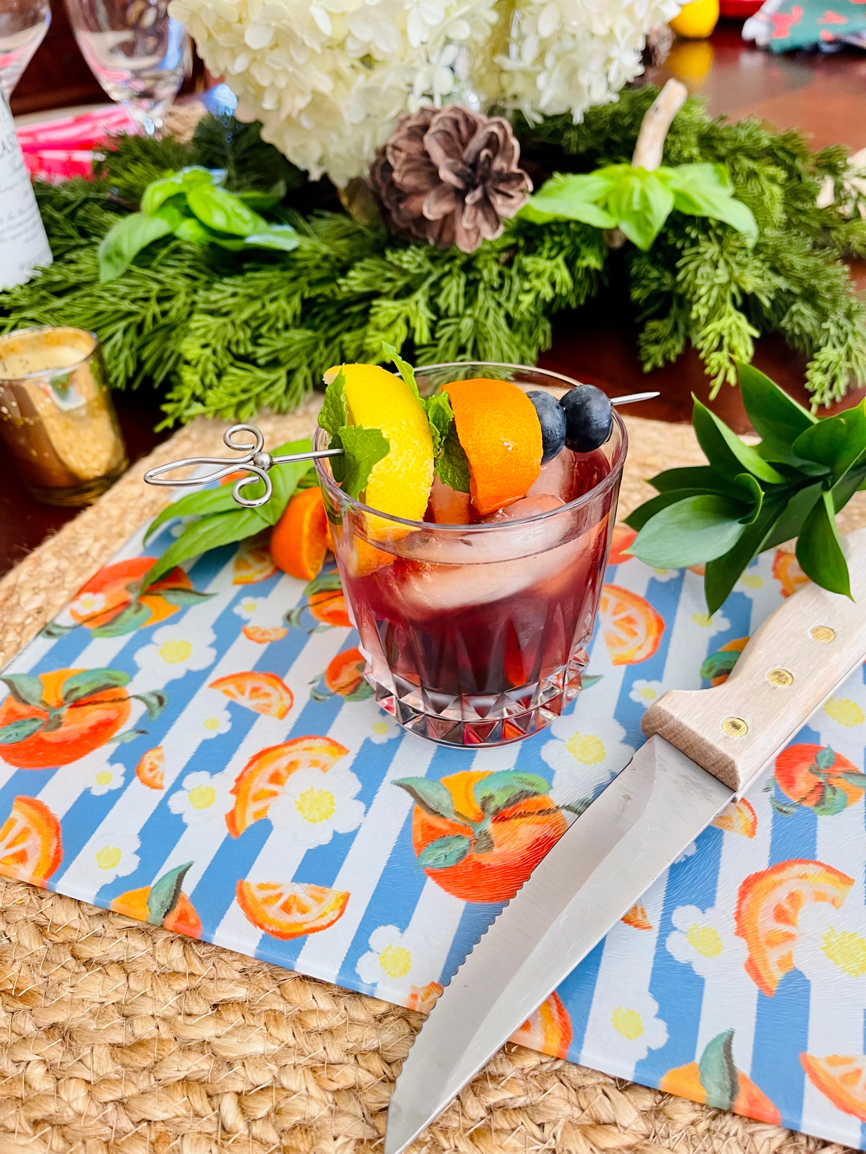 Stripe Orange Summer | Glass Cutting Board 🍊