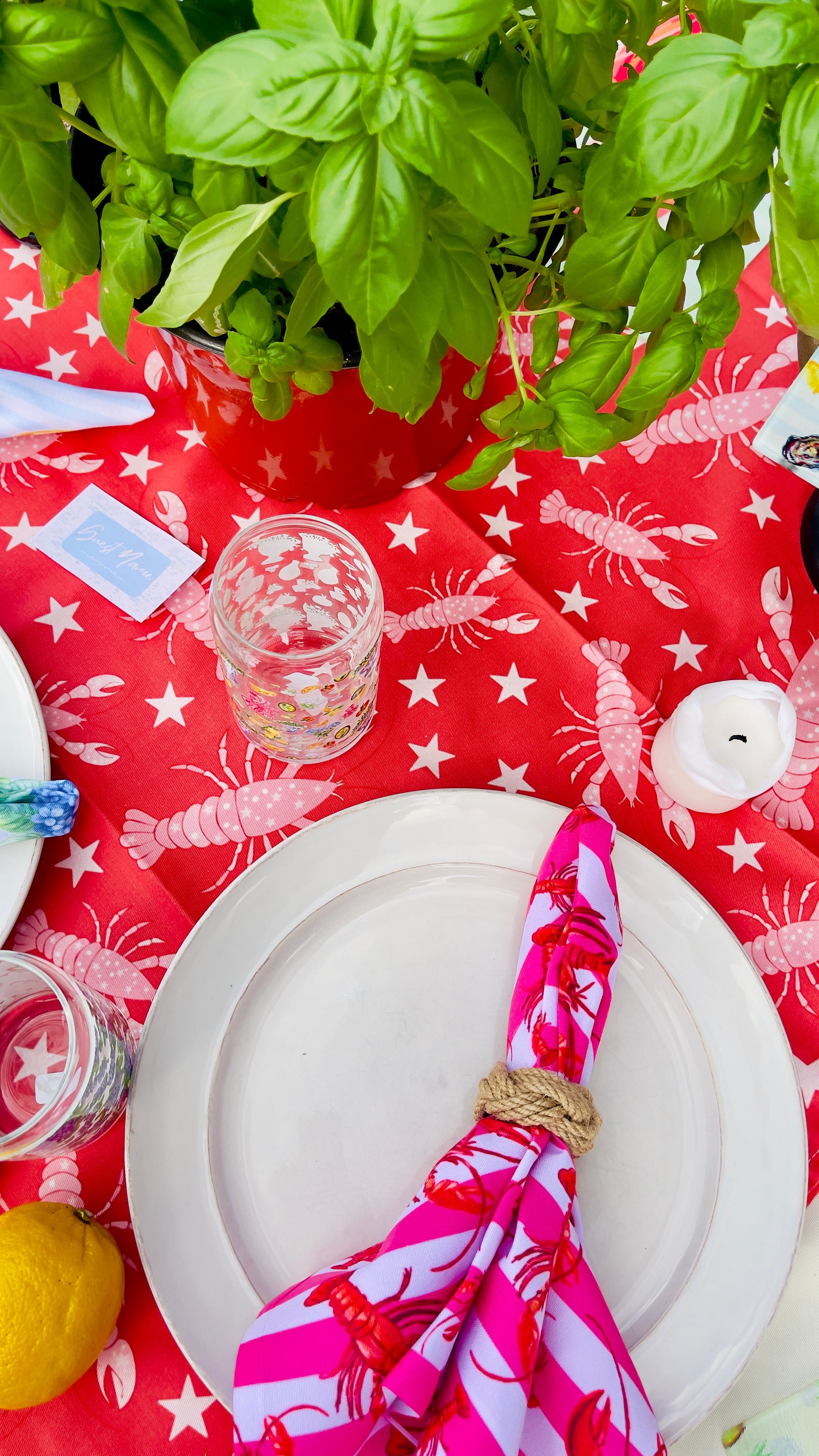 Crawfish Red | Square Tablecloth 🍅
