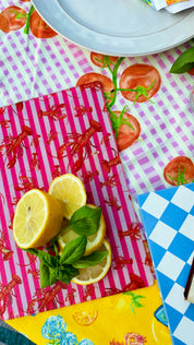 Pink Striped Lobster | Glass Cutting Board 🦞