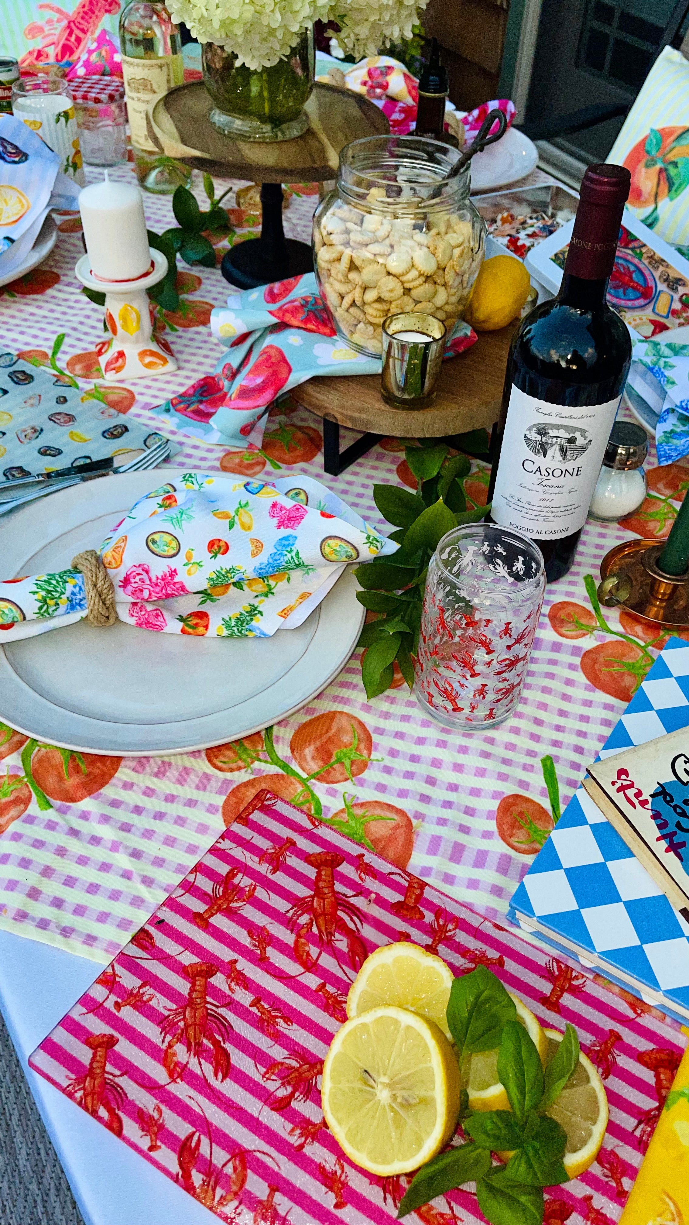 Gingham Tomato | Square Tablecloth 🍅