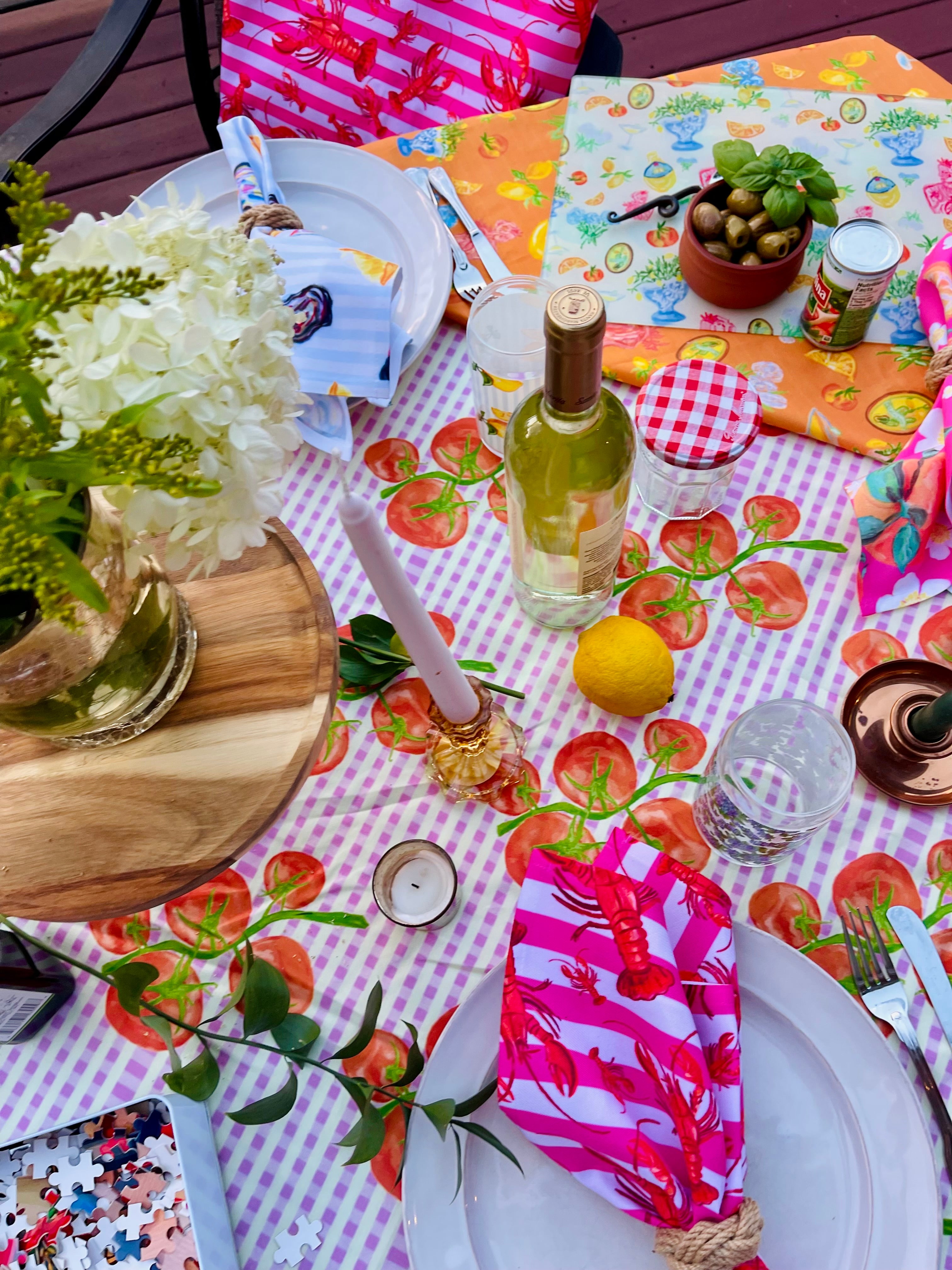 Gingham Tomato | Square Tablecloth 🍅