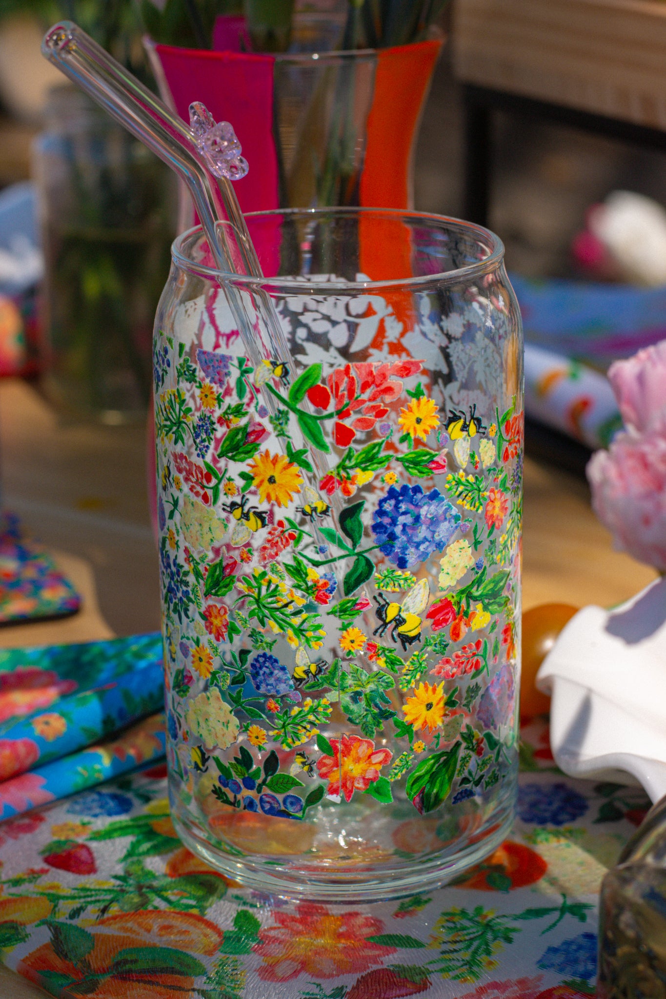 Mom's Garden Can-shaped glass