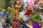 Citrus Garden Navy Cloth napkin set