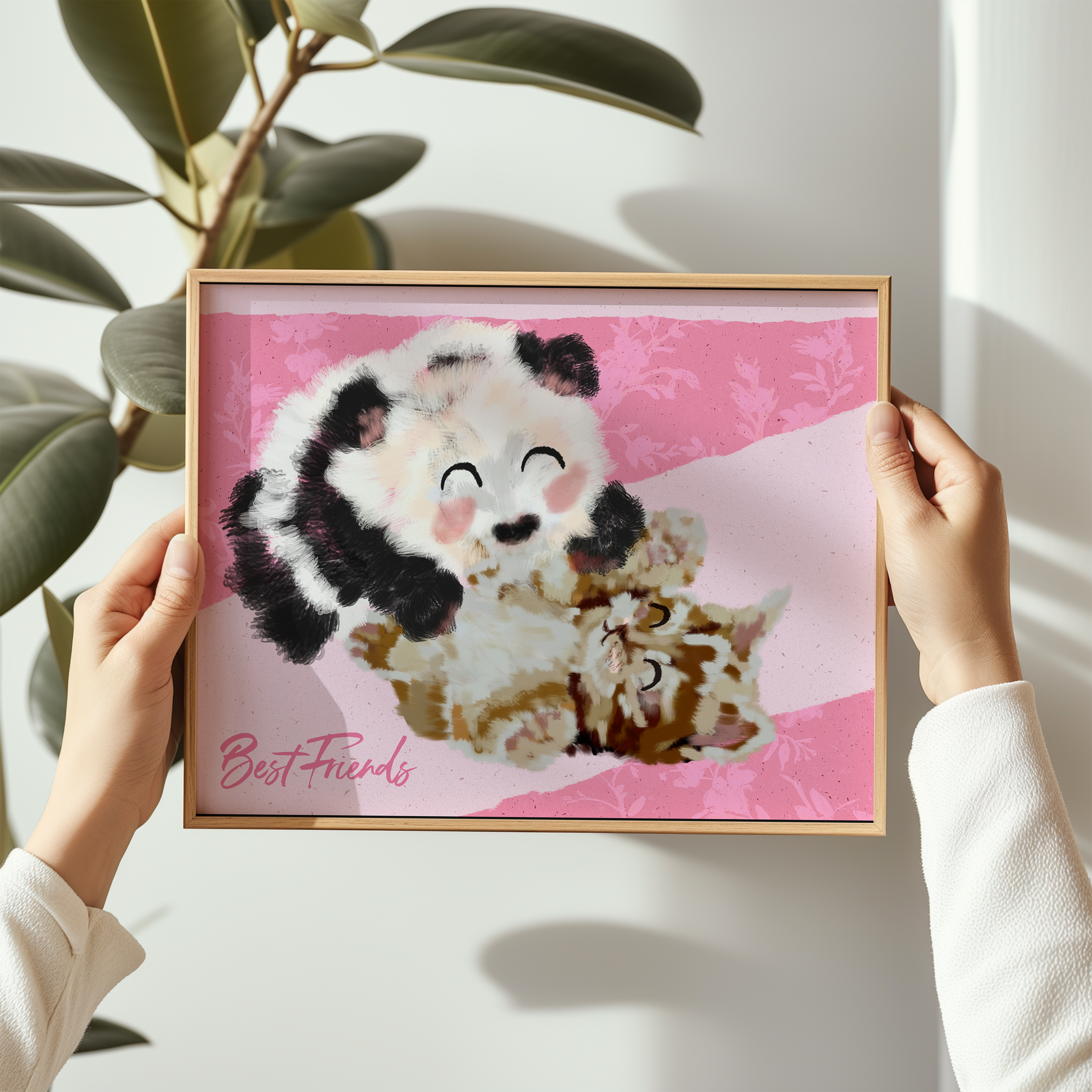 Best Friends Panda and Kitten Fine Art Print 🐼