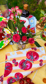 Yellow Stripe Tomato Napkin Set