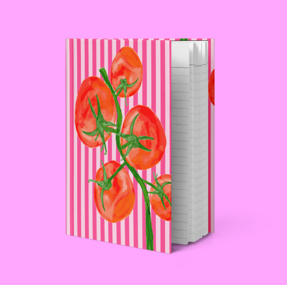 Pink Stripe Tomato | Hardcover Journal 🍅
