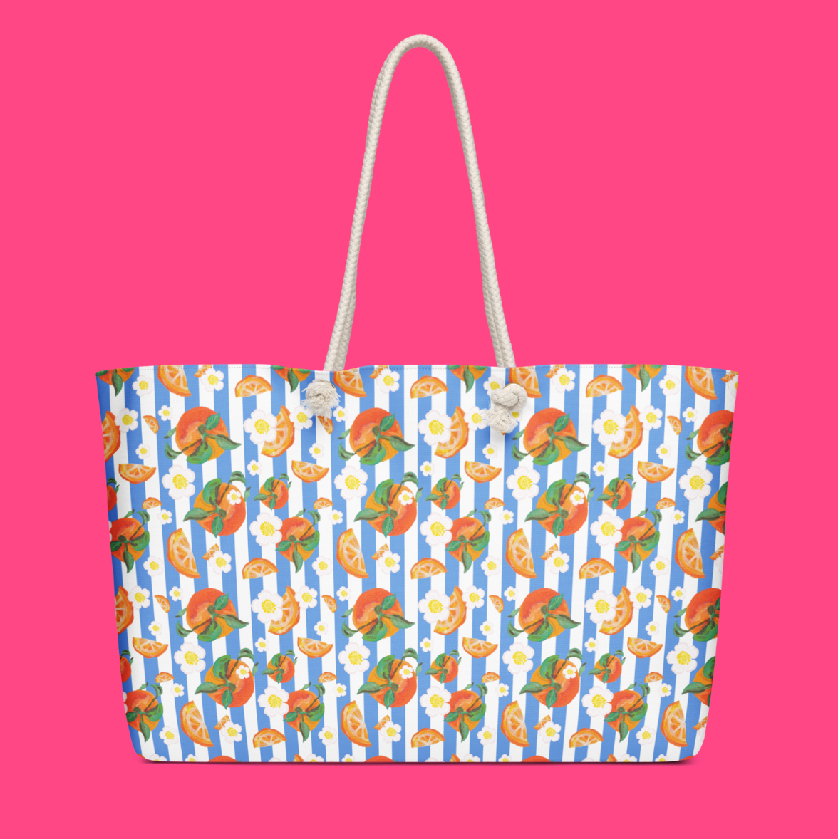 The Weekender Bag | Blue Striped Oranges 🍊