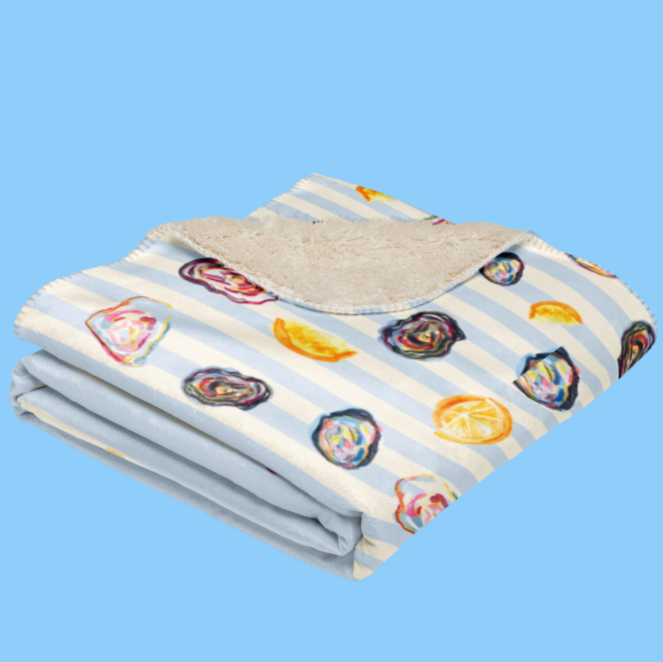 Oyster Stripes | Sherpa Blanket 🦪