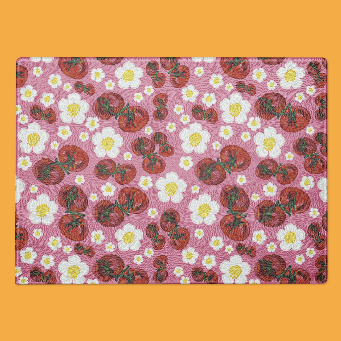 Tomato Garden | Glass Cutting Board 🍅