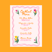 Tulip Garden Party Invite and Menu Canva Template 🌷