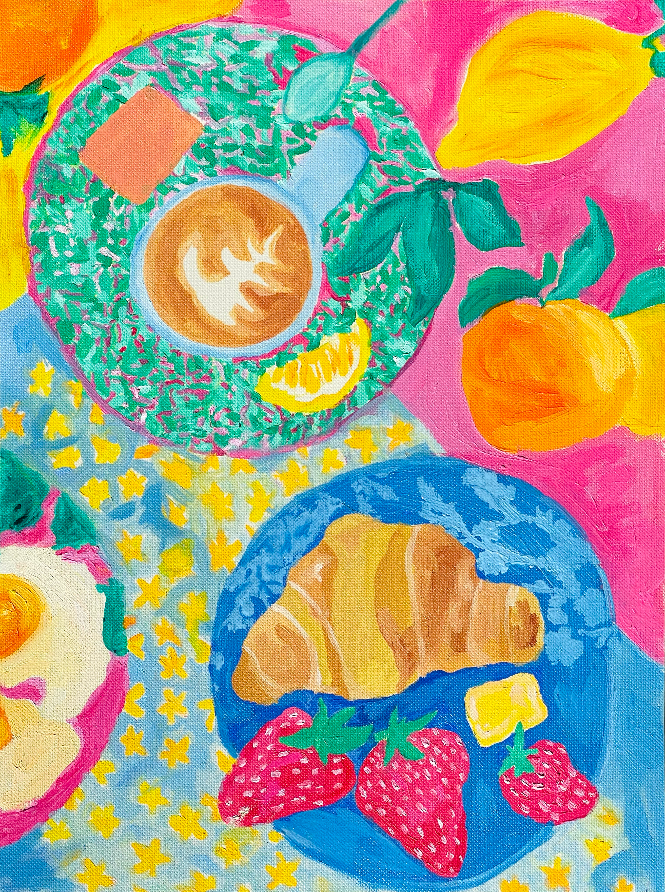 Summer Breakie Original Oil Painting 🥐