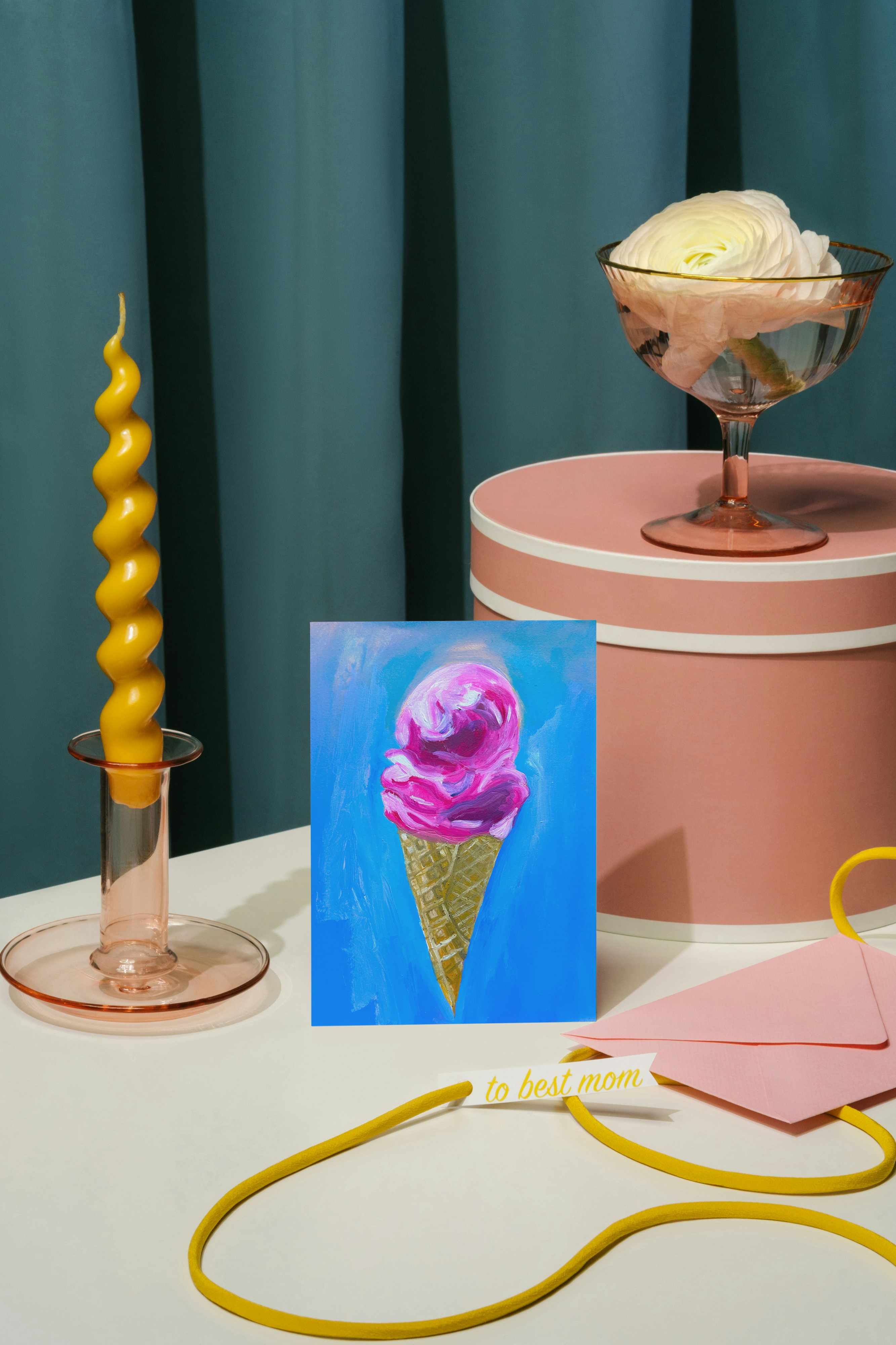 Berry Ice Cream Oil Painted Mini Print 🍦