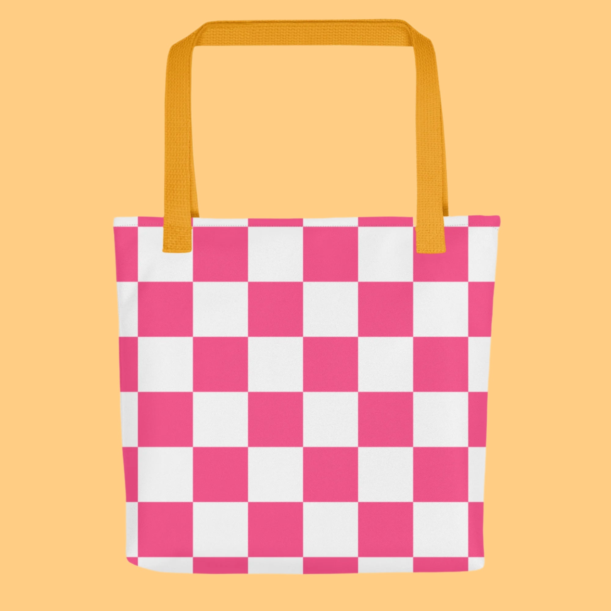 Trendy Checkered Blue and Pink Tote Bag 🍭
