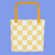 Trendy Retro Yellow Checkered Tote Bag 🌼