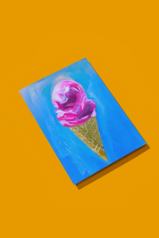 Berry Ice Cream Oil Painted Mini Print 🍦