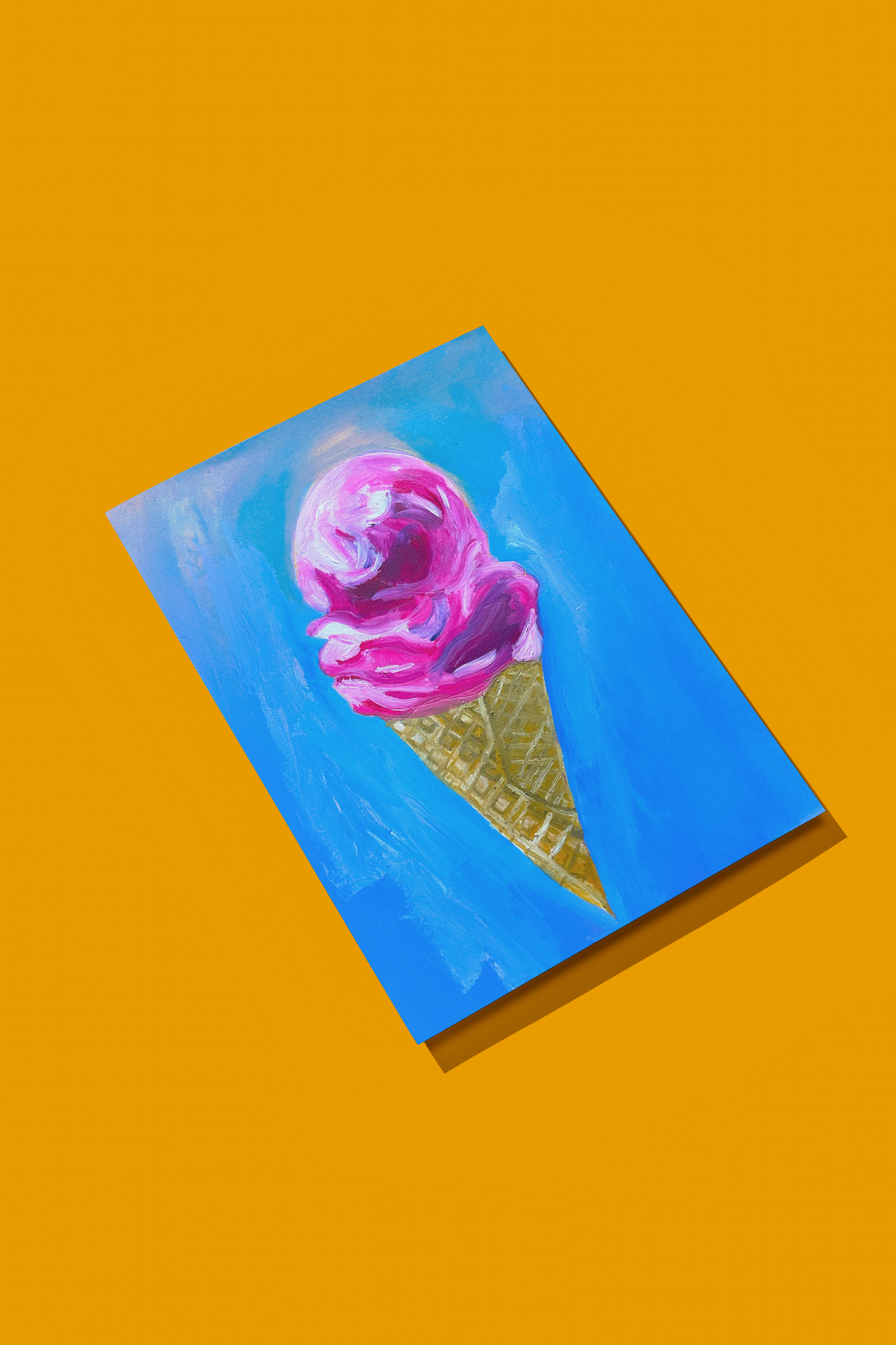 Berry Ice Cream Oil Painted Mini Print 🍦