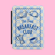 The Book Breakfast Club blue checkered Kindle case