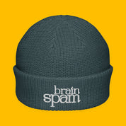 Brain Spam Embroidered Fisherman Beanie with embroidered "Brain Spam" design