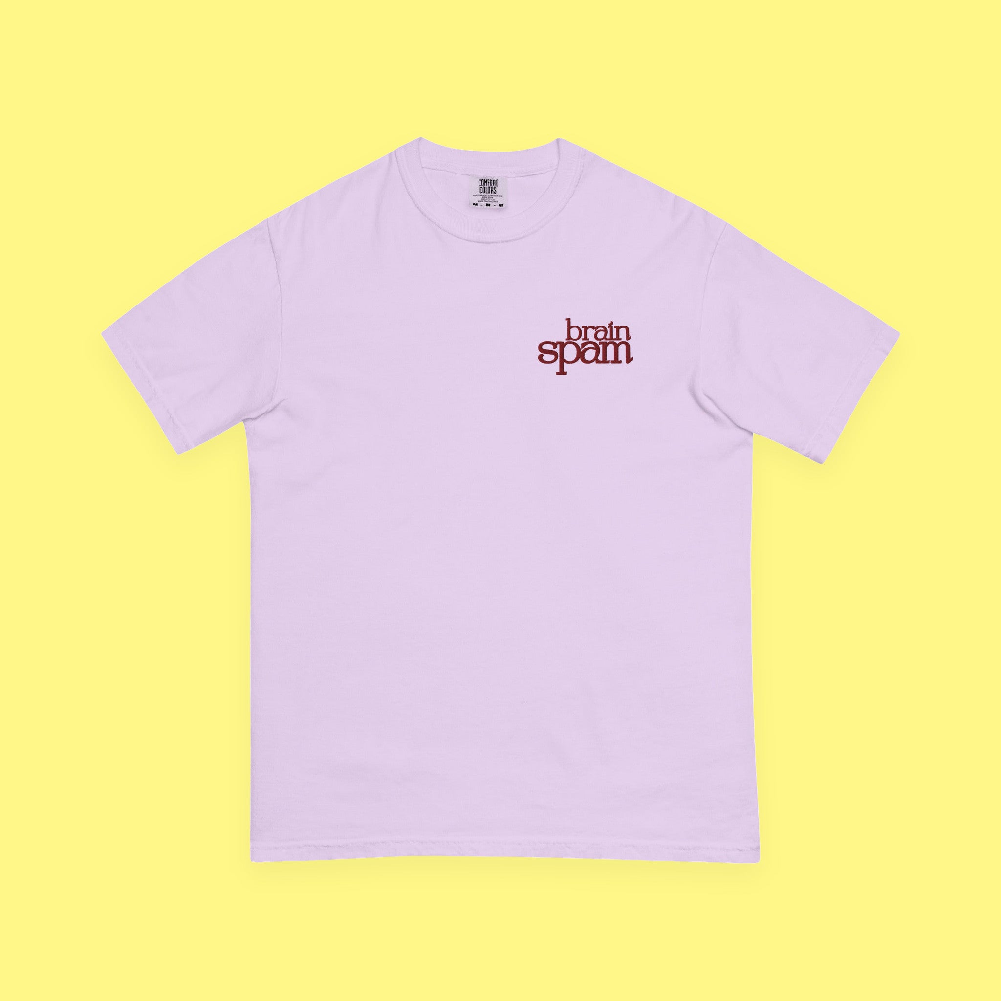 Brain Spam Embroidered Heavyweight Tee with embroidered "Brain Spam" design