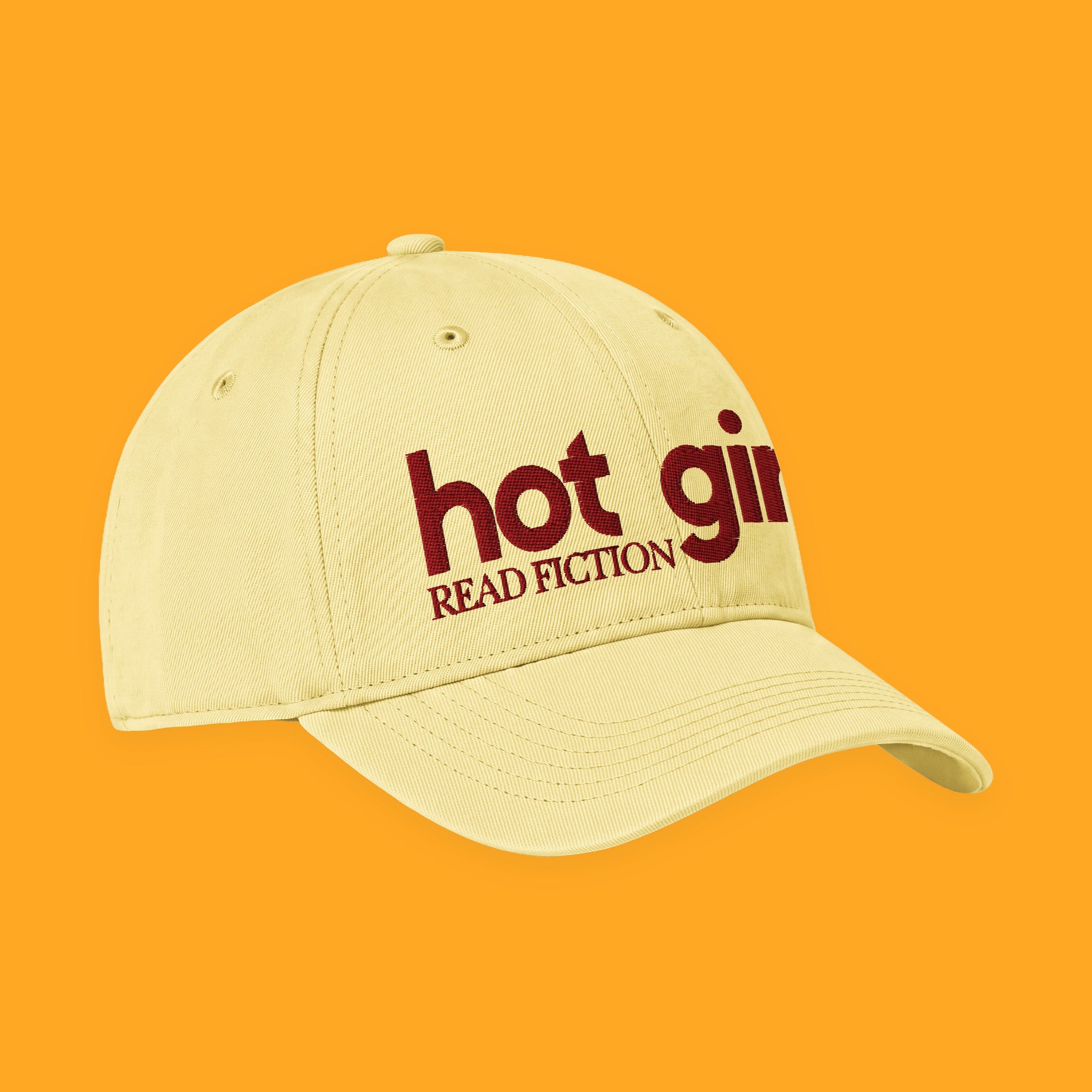 Hot Girls Read Fiction Embroidered Coastal Washed Cap with embroidered "Hot Girls Read Fiction" design — view 16 of 20