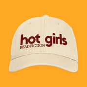 Hot Girls Read Fiction Embroidered Coastal Washed Cap with embroidered "Hot Girls Read Fiction" design — view 17 of 20