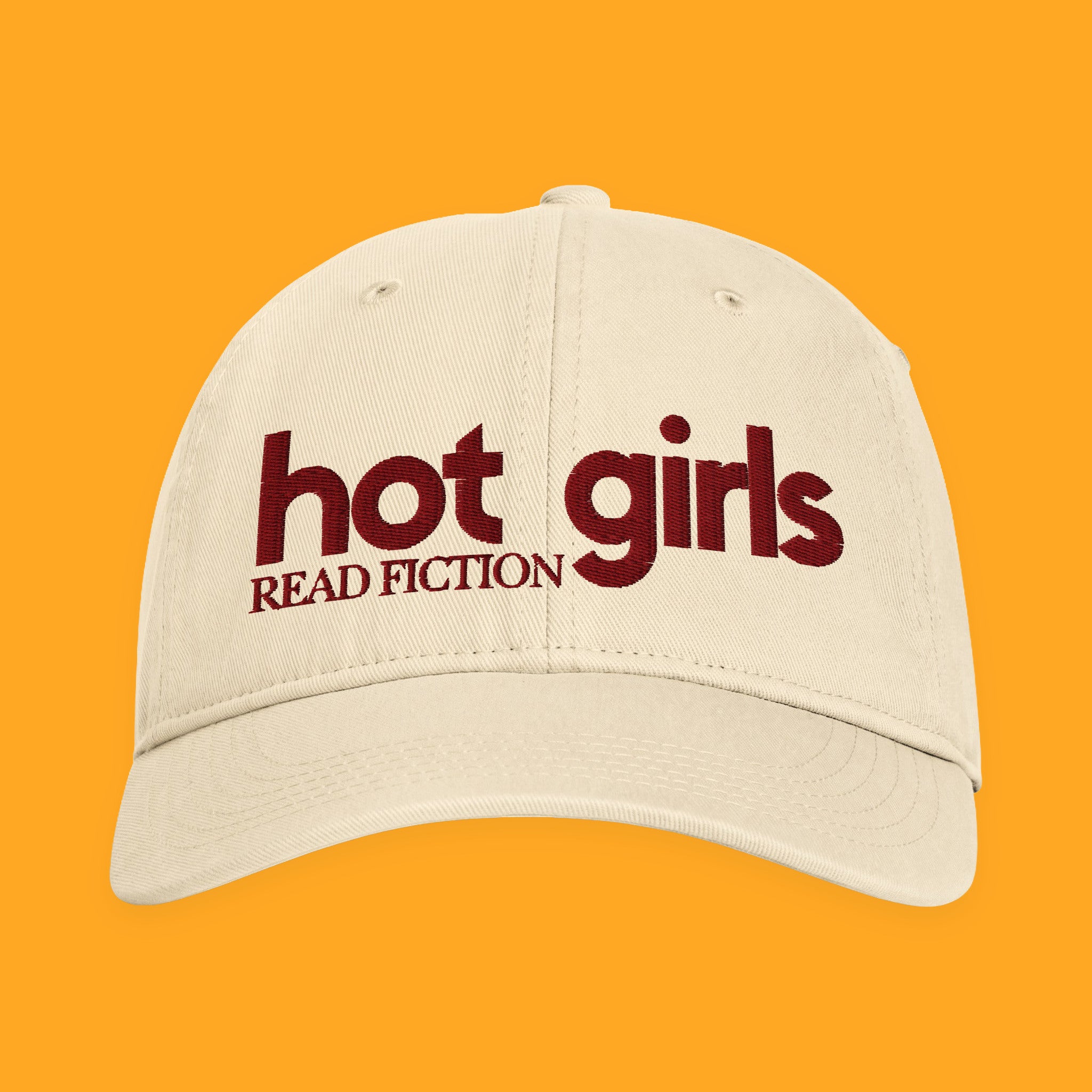 Hot Girls Read Fiction Embroidered Coastal Washed Cap with embroidered "Hot Girls Read Fiction" design — view 17 of 20