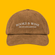 Books & Wine Embroidered Corduroy Hat with embroidered "Books & Wine" design — view 16 of 21