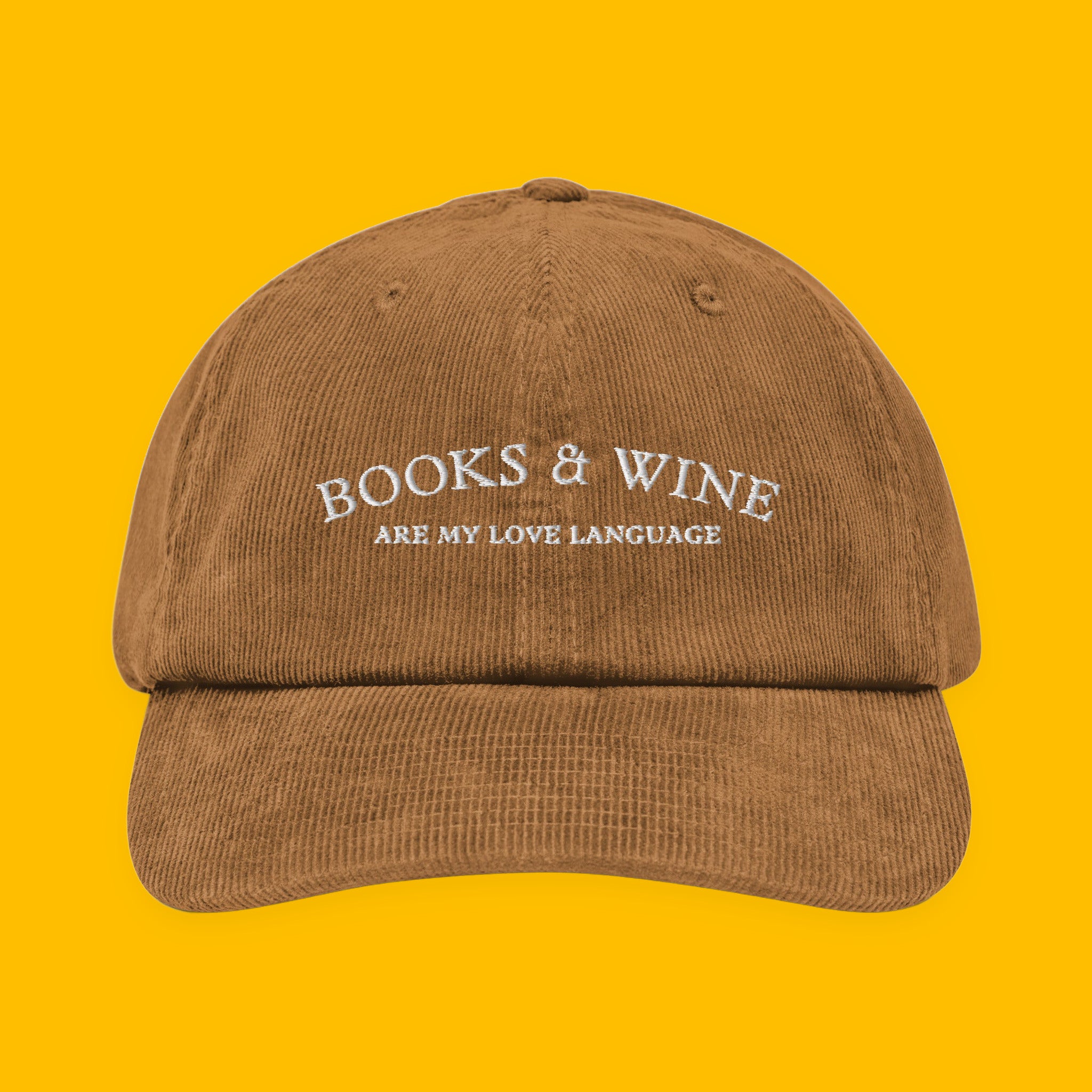 Books & Wine Embroidered Corduroy Hat with embroidered "Books & Wine" design — view 16 of 21