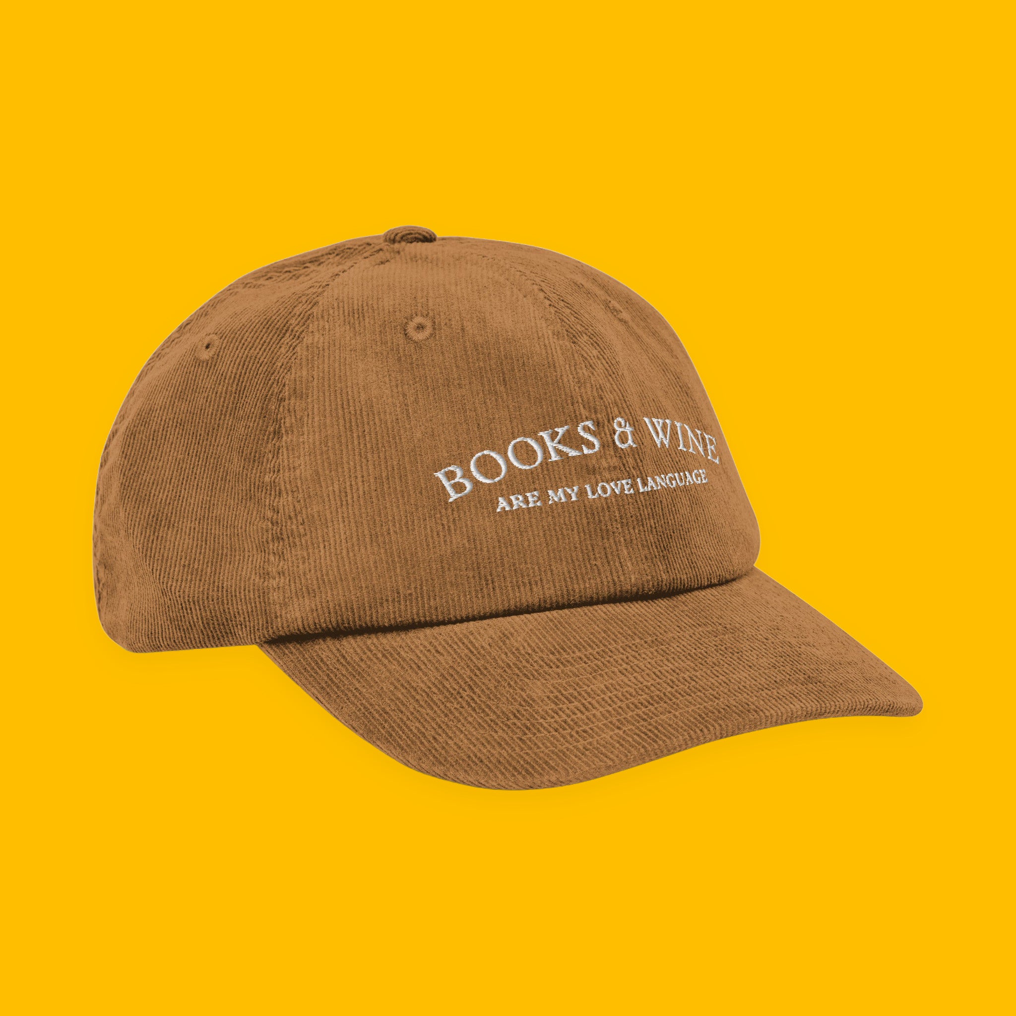 Books & Wine Embroidered Corduroy Hat with embroidered "Books & Wine" design — view 21 of 21