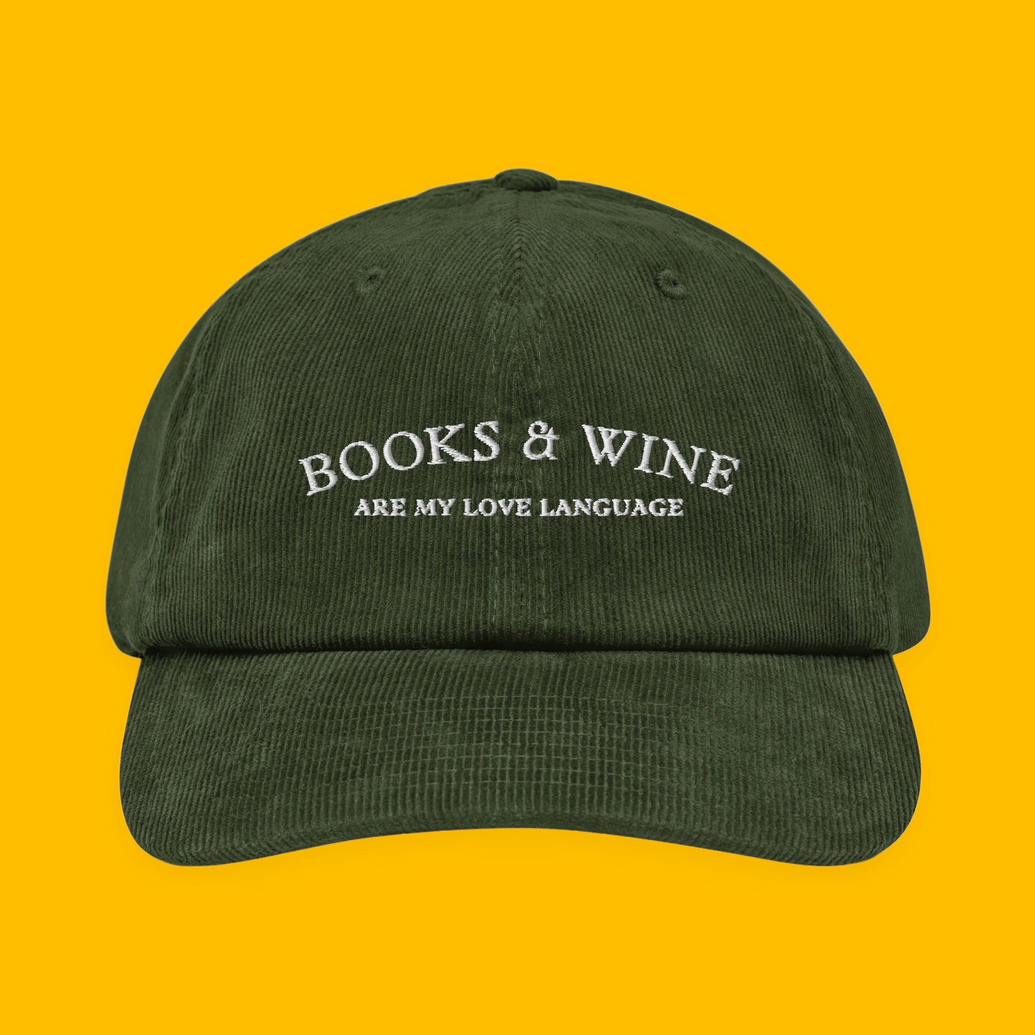 Books & Wine Embroidered Corduroy Hat with embroidered "Books & Wine" design — view 10 of 21