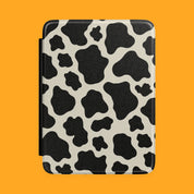 Cow Print Kindle Case Black & White Faux Leather E Reader Cover