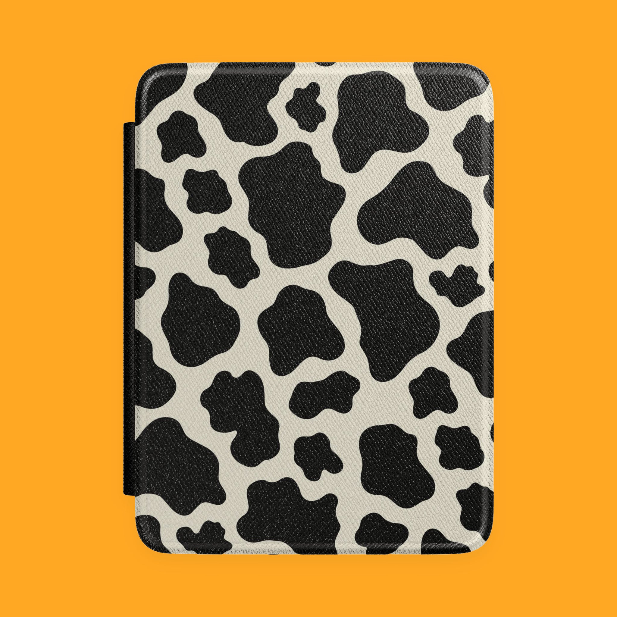 Cow Print Kindle Case Black & White Faux Leather E Reader Cover