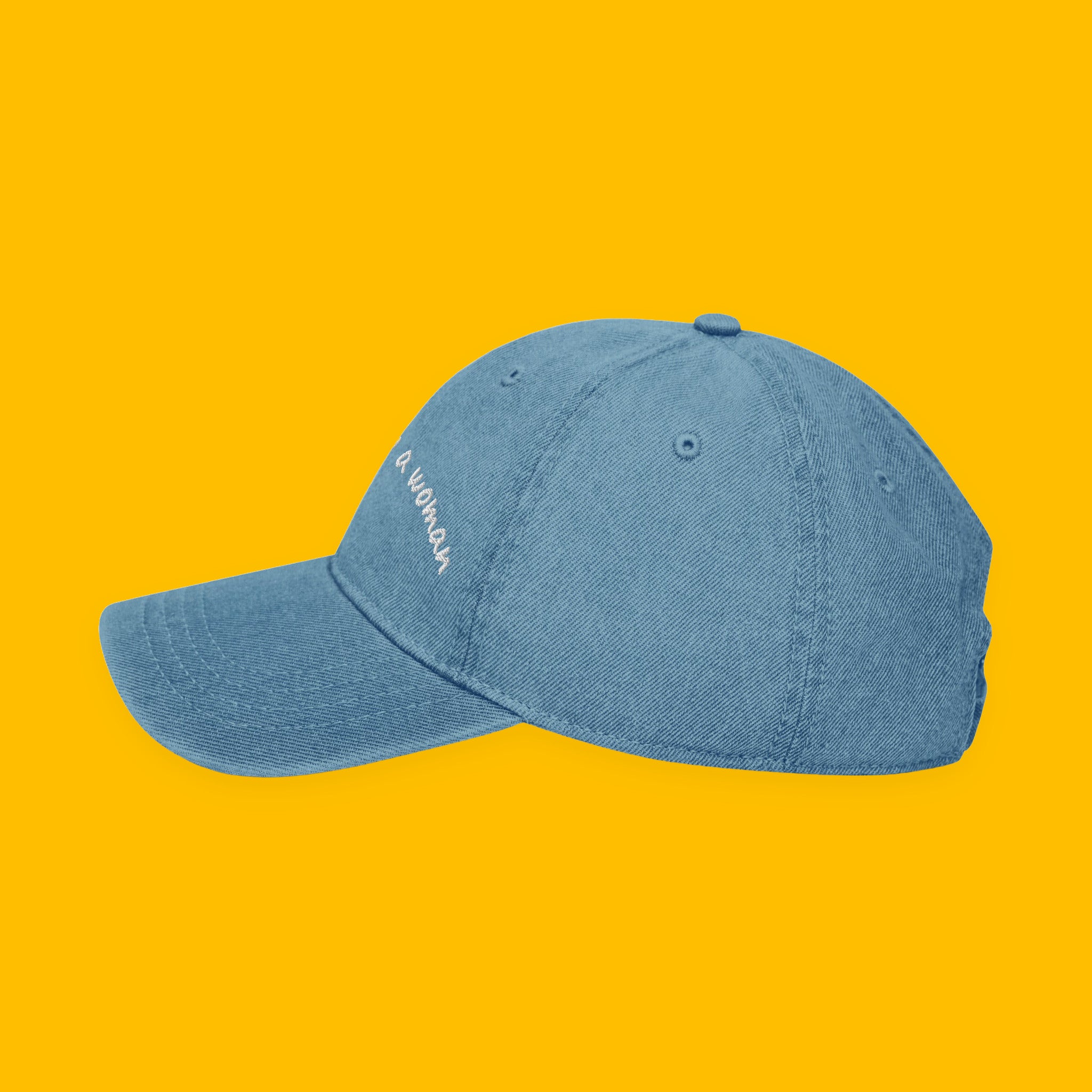 Written by a Woman Embroidered Denim Hat with embroidered "Written by a Woman" design — view 4 of 7