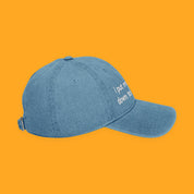 I Put My Book Down to Be Here Embroidered Denim Hat with embroidered "I Put My Book Down to Be Here" design — view 6 of 7