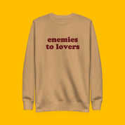Enemies to Lovers Embroidered Sweatshirt with embroidered "Enemies to Lovers" design