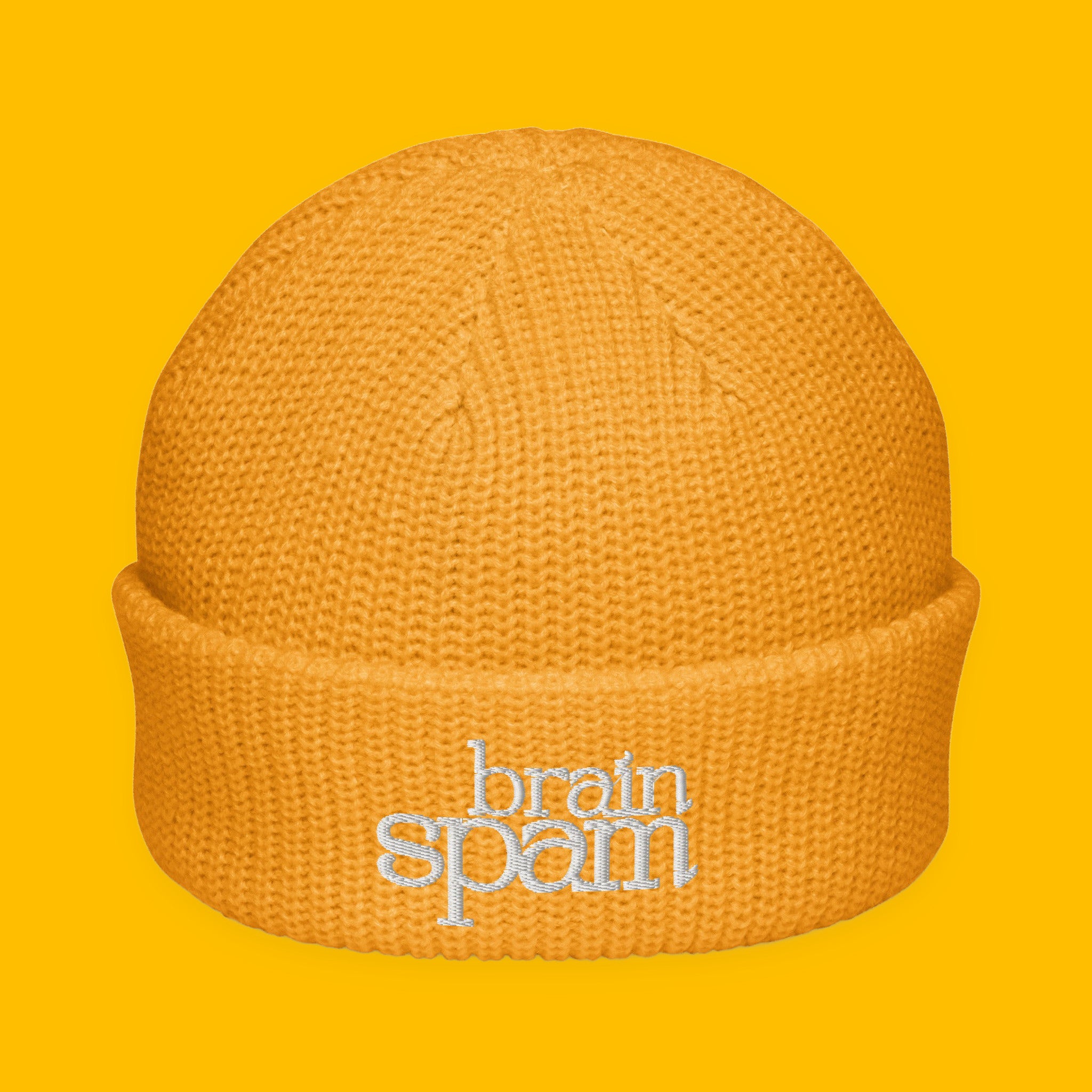 Brain Spam Embroidered Fisherman Beanie with embroidered "Brain Spam" design — view 8 of 10