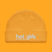 Hot Girls Read Fiction Embroidered Fisherman Beanie with embroidered "Hot Girls Read Fiction" design — view 4 of 4