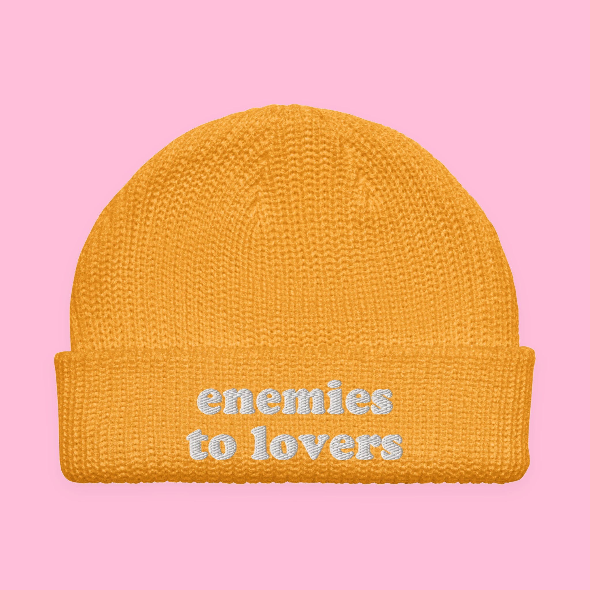 Enemies to Lovers Embroidered Fisherman Beanie with embroidered "Enemies to Lovers" design — view 7 of 7