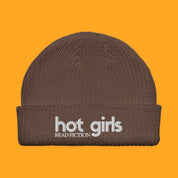 Hot Girls Read Fiction Embroidered Fisherman Beanie with embroidered "Hot Girls Read Fiction" design — view 3 of 4