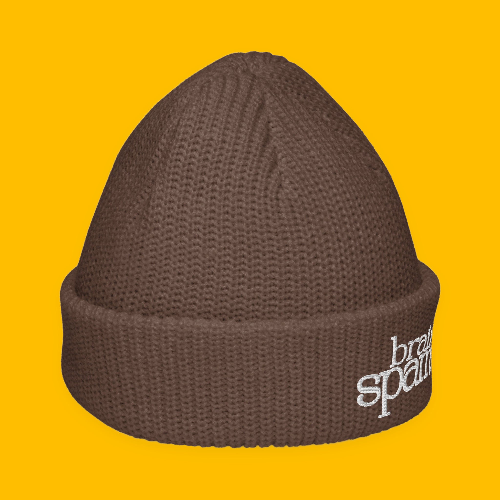 Brain Spam Embroidered Fisherman Beanie with embroidered "Brain Spam" design — view 7 of 10