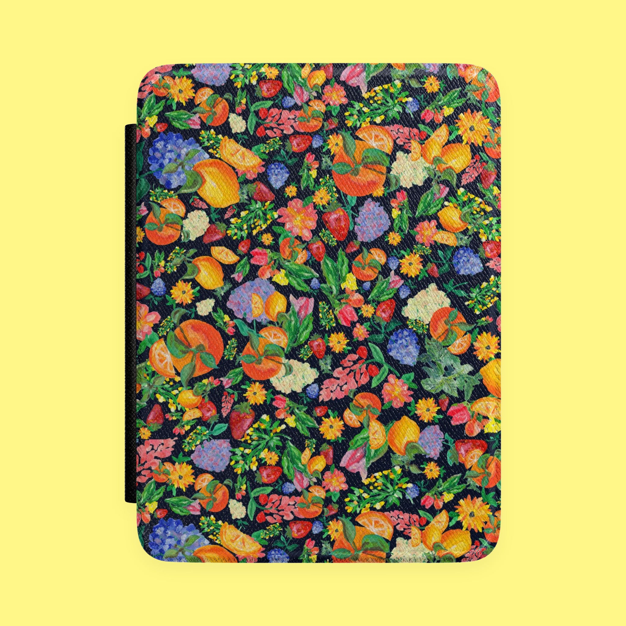 Floral Citrus Kindle Case Bright Garden Pattern Protective Sleeve